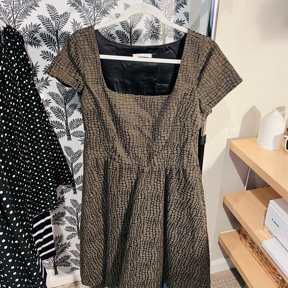 Paper Crown Anthropology Whimsigoth Textured Jacquard Dress w/ Tulle Underskirt - Picture 2 of 7